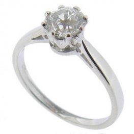 Victorian Old Cut Diamond 1.15cts solitaire engagement ring 18ct